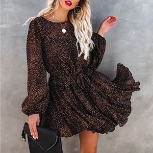 Brown Pebble Flowy Dress